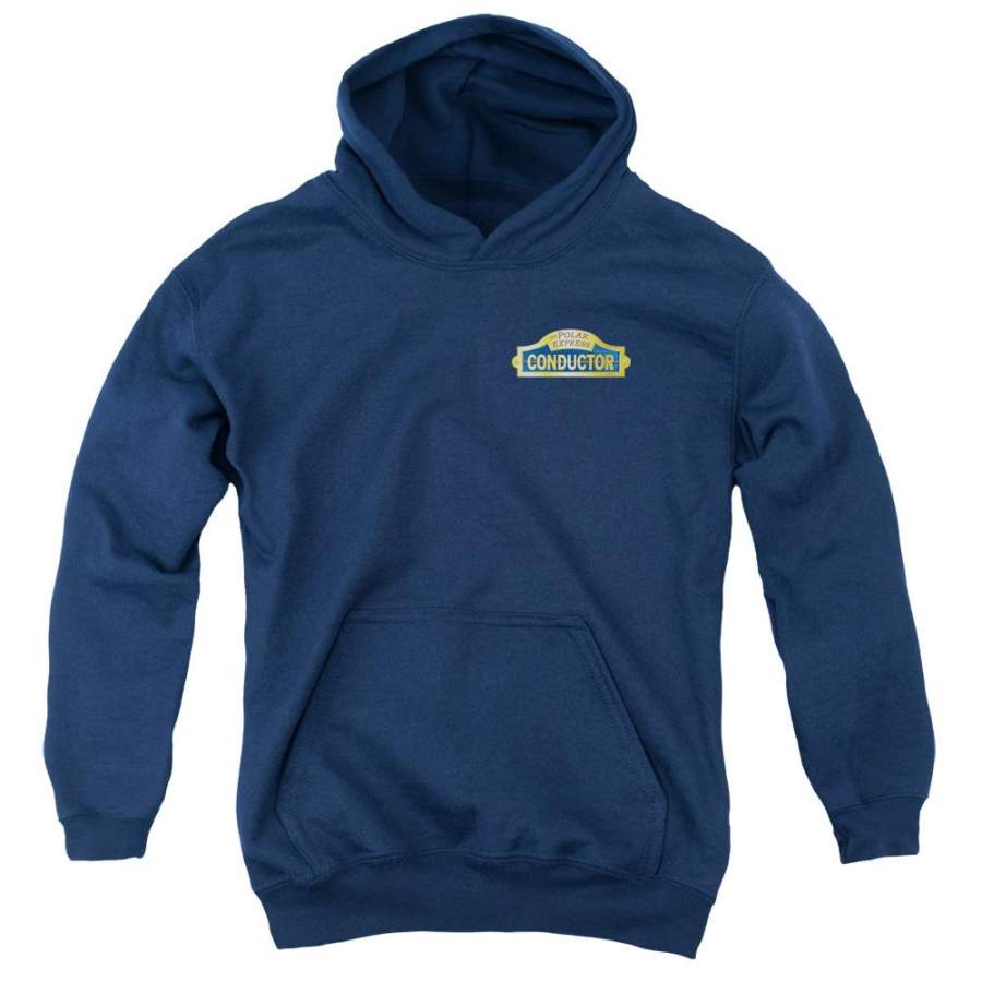 The Polar Express Conductor Kids Youth Hoodie Navy Blue