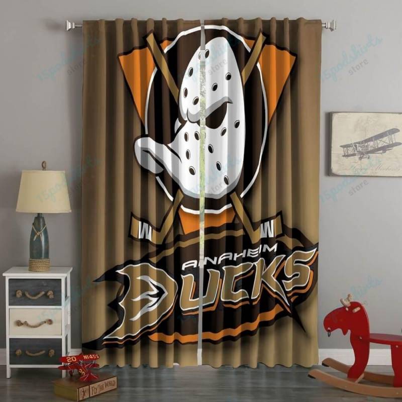 3D Printed Anaheim Ducks Style Custom Living Room Curtains