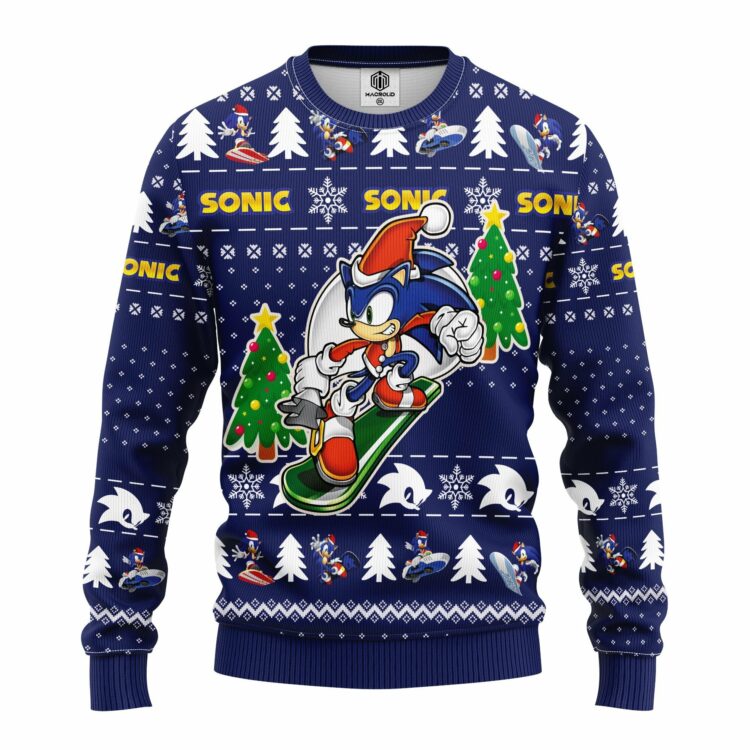 Sonic The Hedgehog Merry Xmas Ugly Christmas Sweater