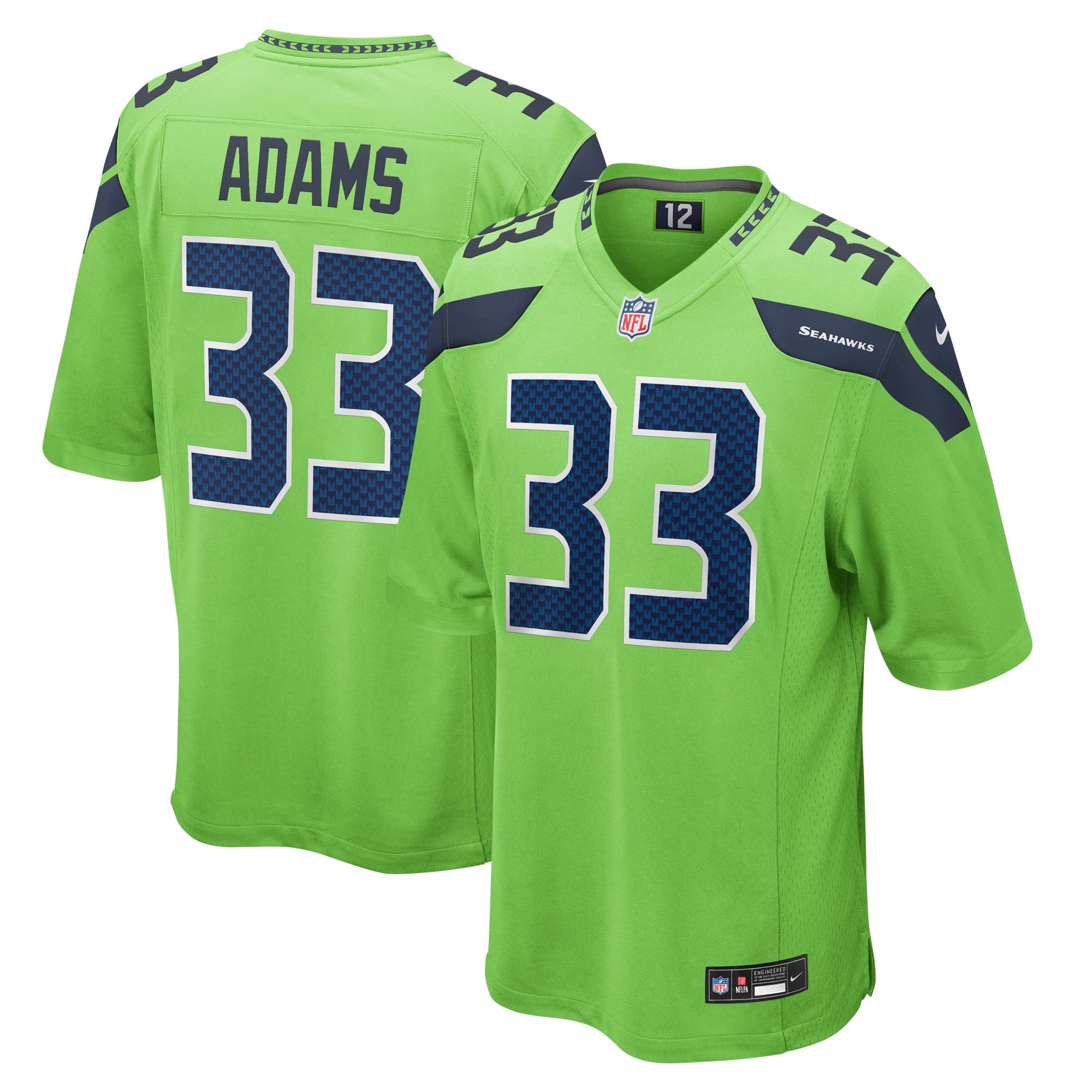 Men’s Seattle Seahawks Jamal Adams Neon Green  Game Jersey