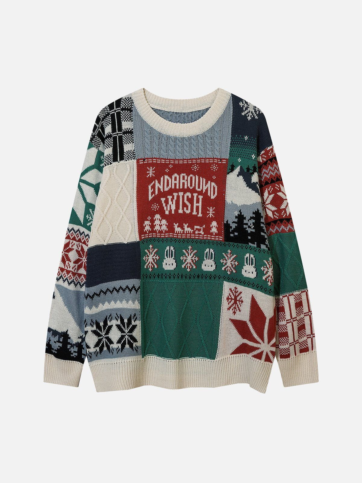 Talishko™ – Patchwork Christmas Knit Sweater