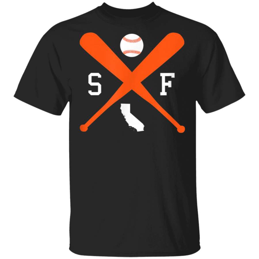 San Francisco California Baseball State Outline TShirt