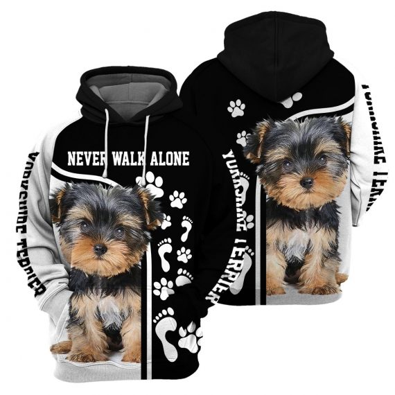 Never Walk Alone Dog All Over Print Unisex Hoodie For Dog Lovers