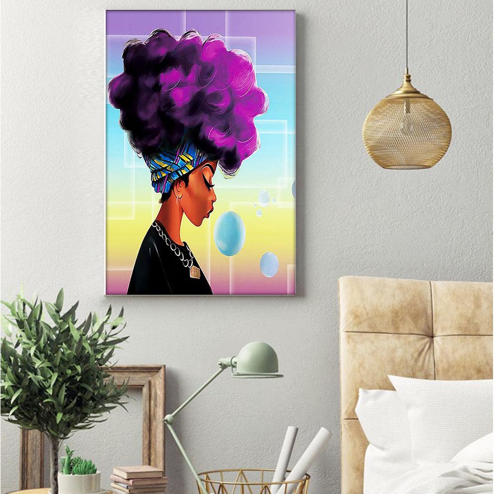 South Africa Canvas Prints Beautiful Afro Art Print Poster Art Prints Black Queen African Man Bedroom Appealing Canvas Wall Decor