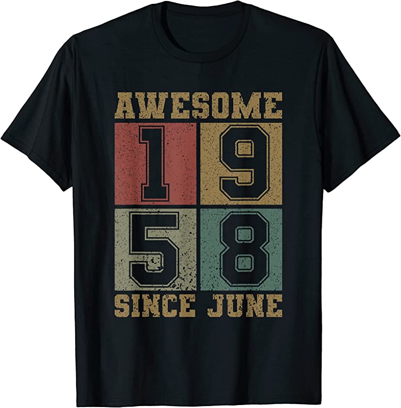 Awesome Since June 1958 63rd Birthday Shirt Vintage 1958 Men T-Shirt