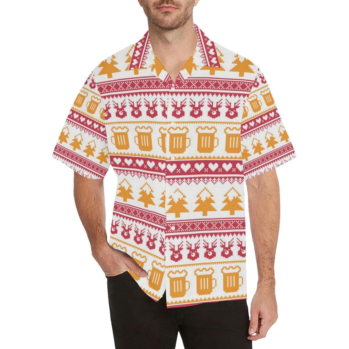 Beer Sweater Printed Pattern Men’S All Over Print Hawaiian Shirt