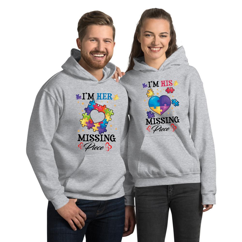 I’ m Her Missing Piece I’ m His Missing Piece Puzzle Game Love Couple Gift For Valentine  – Standard Hoodie