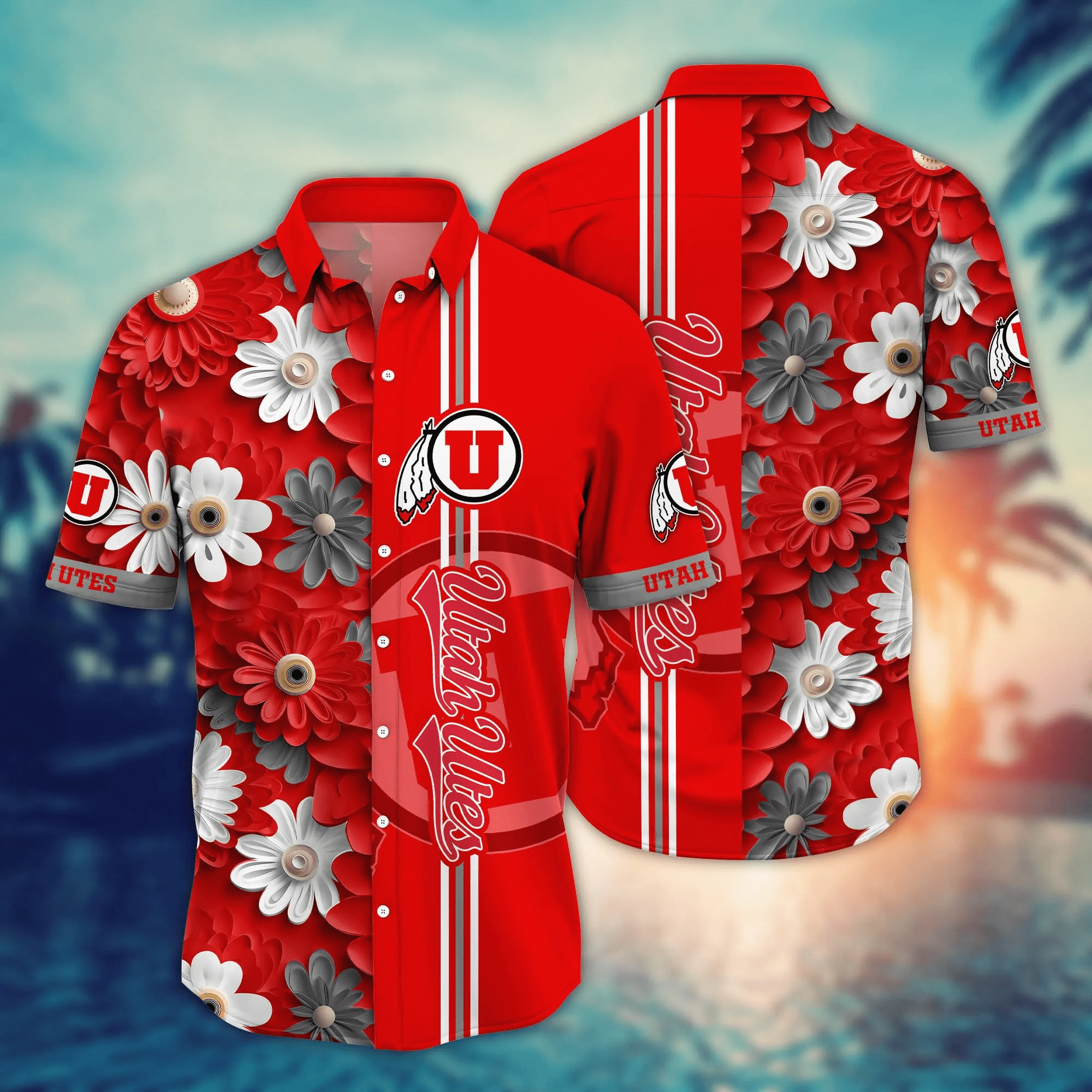 Utah Utes NCCA Hawaiian Shirt Sunlit Aloha Shirt