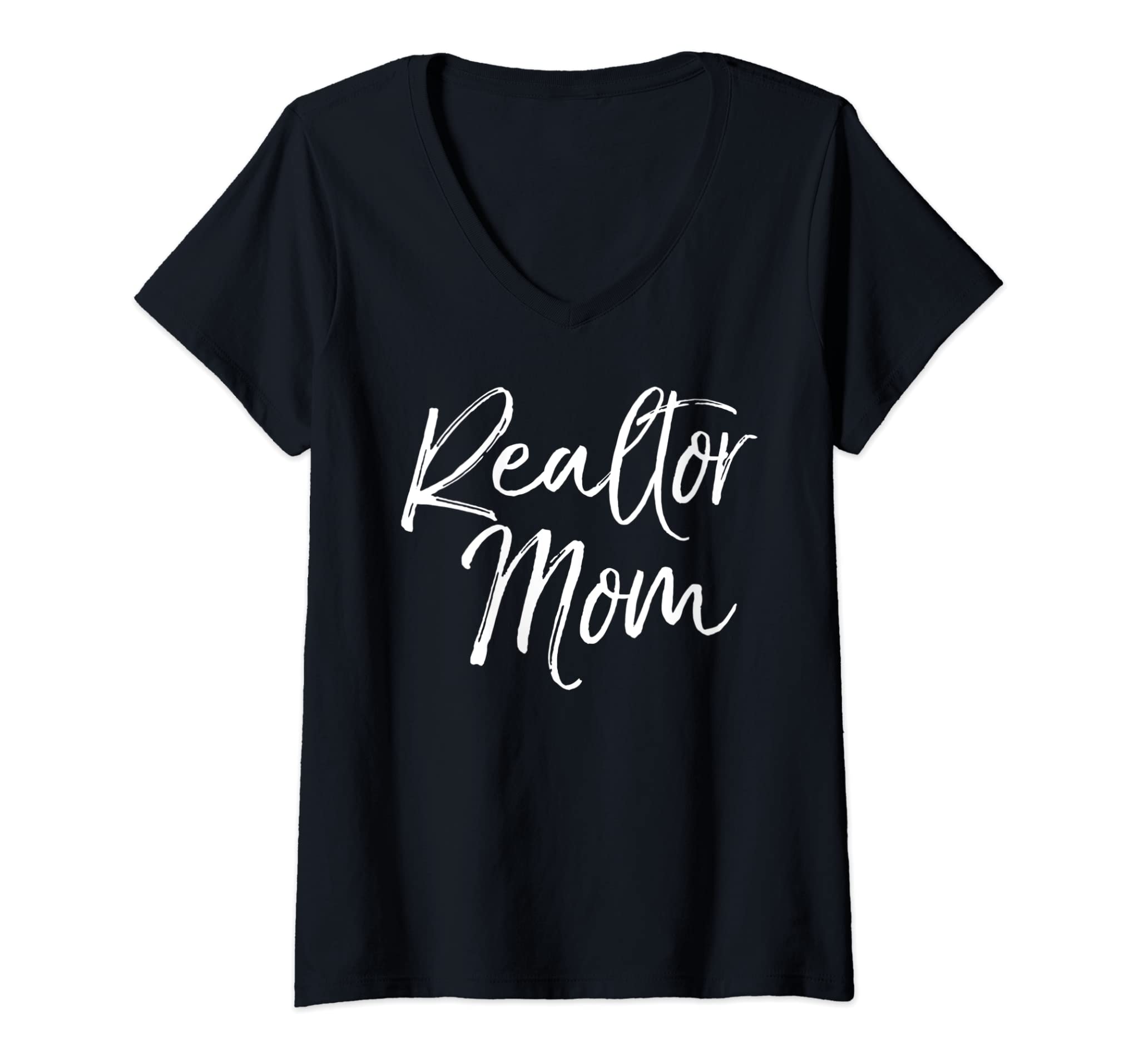 Womens Real Estate Mom Entrepreneur Mother’s Day Gift Realtor Mom V-Neck