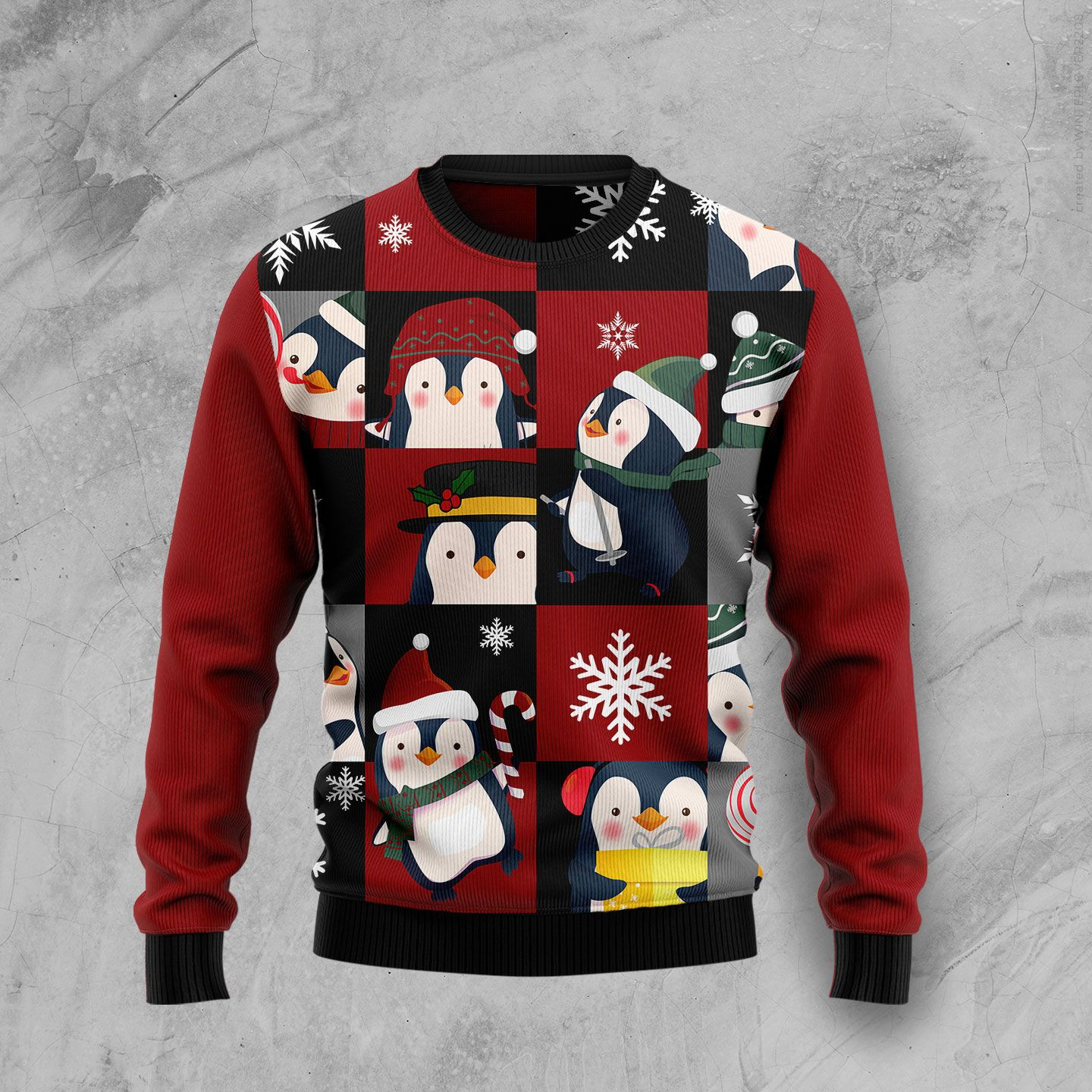 Cute Penguin Christmas Wool Sweater