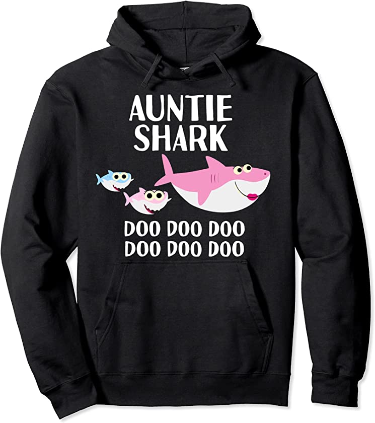 Auntie Shark Doo Doo Aunt Women Mother’s Day Christmas Pullover Hoodie