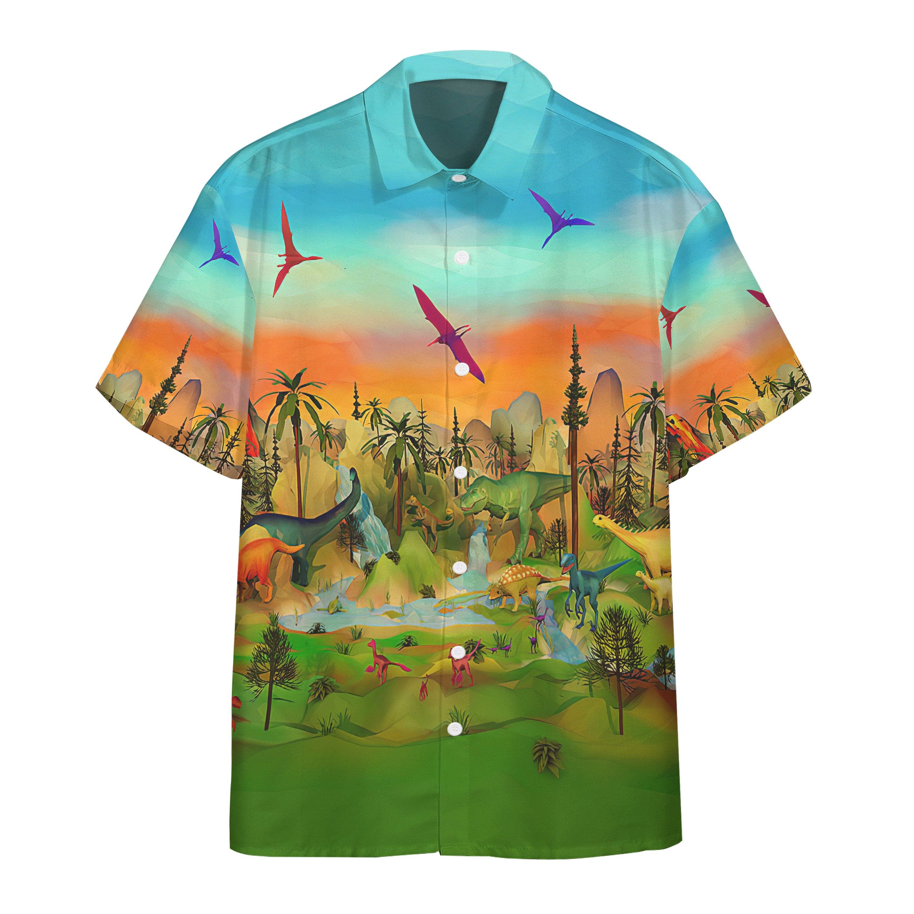 Gearhumans Welcome To The World Of Dinosaur Custom Hawaiian Shirt Ha43900