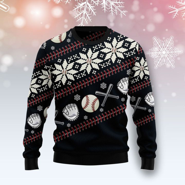 Baseball Christmas Ugly Sweater