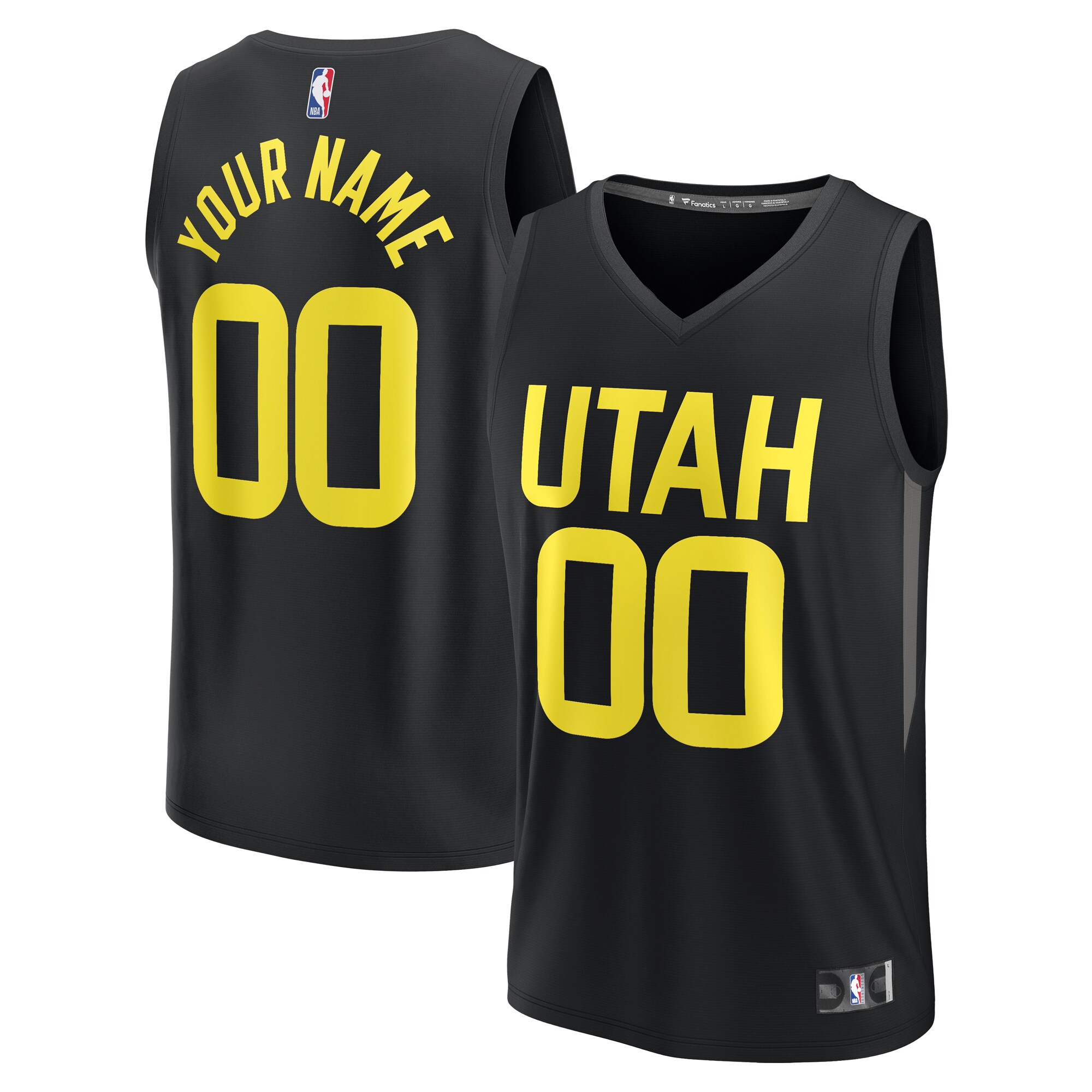 Utah Jazz Branded Youth Fast Break Replica Custom Jersey – Statement Edition – Black