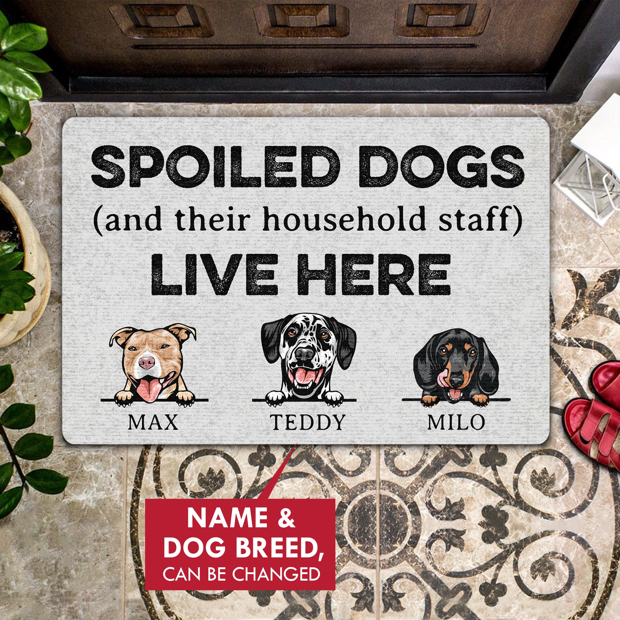 Spoiled Dog Personalized All Over Printing Doormat