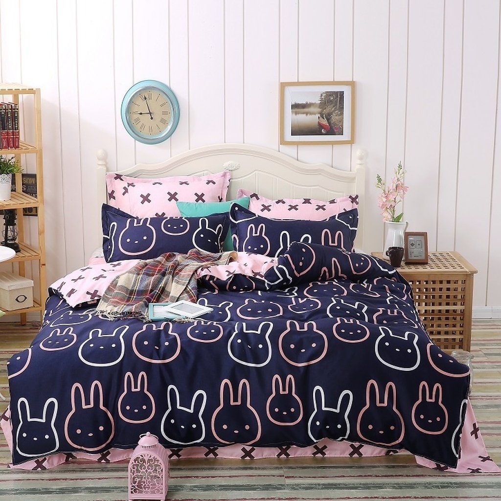 Lovely Bunny 3D Printed Bedding Set Soft Lightweight