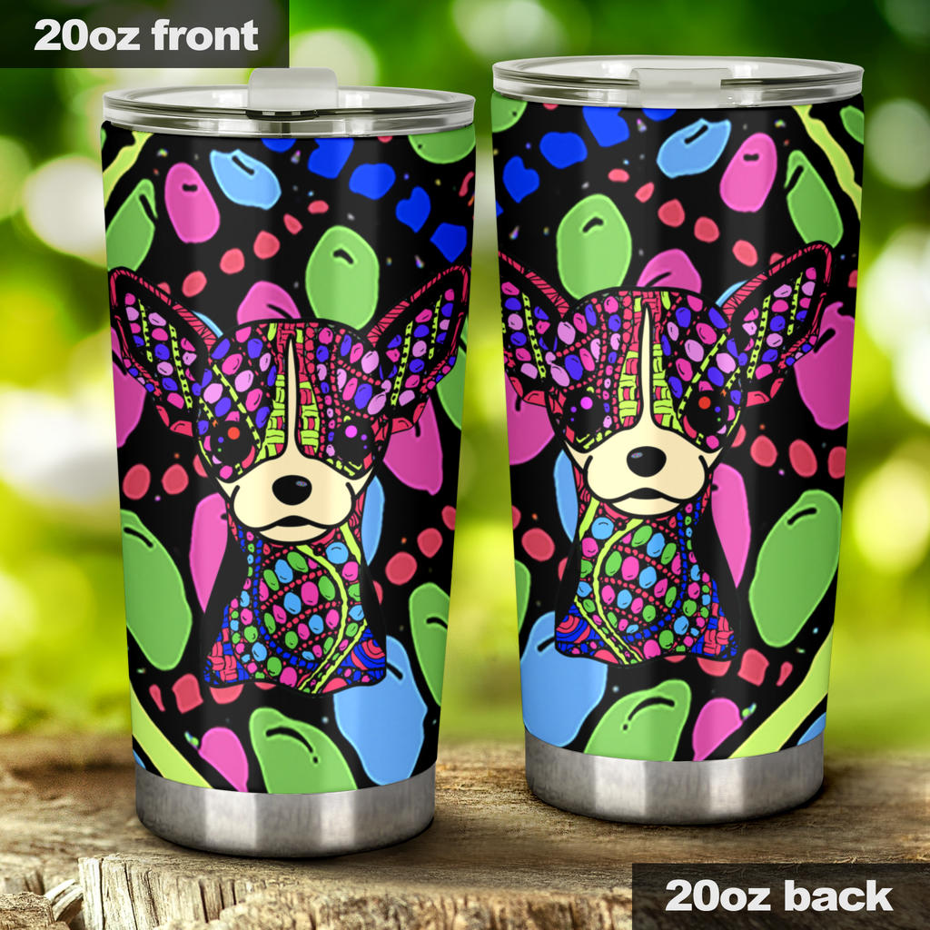 Chihuahua Design Double-Walled Vacuum Insulated Tumblers – Art By Cindy Sang – Jillnjacks Exclusive