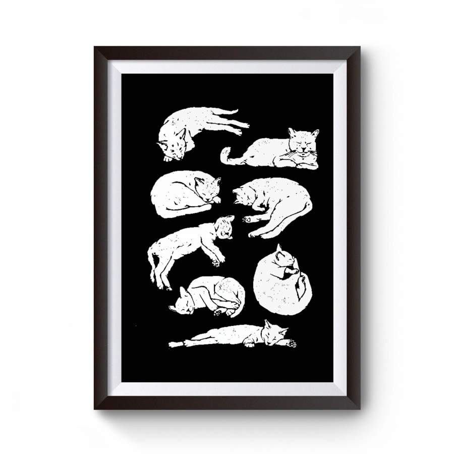 Cute Kittens And Cats Sleeping Weareyawn Typography Poster