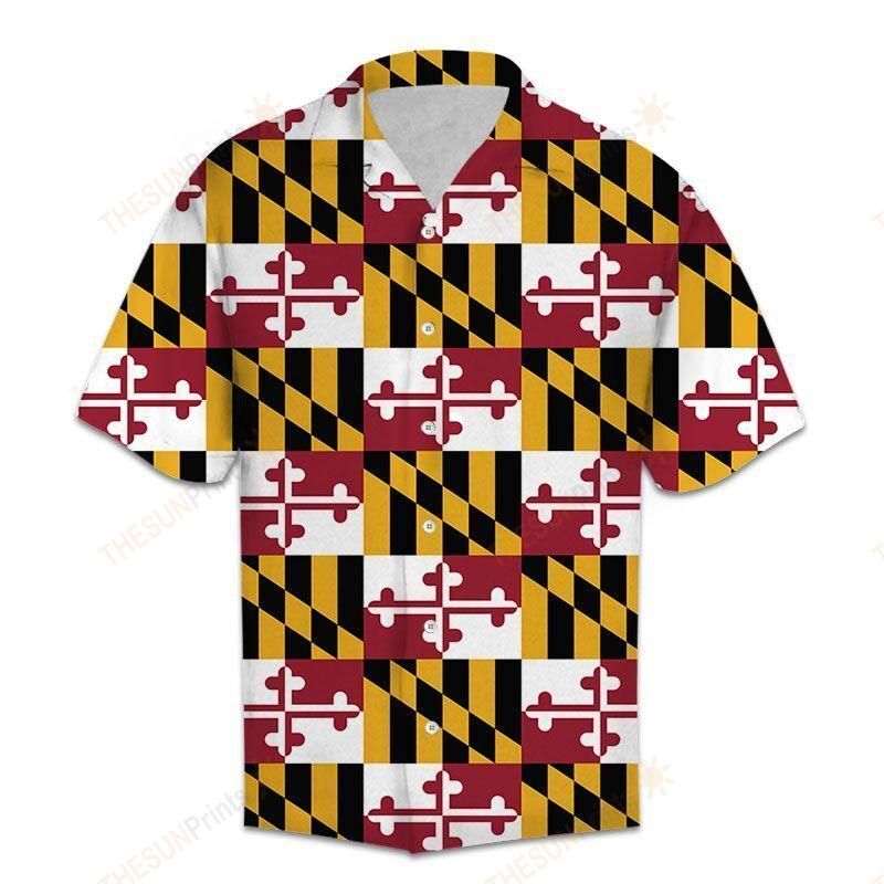 Maryland Flag Hawaiian Shirt Ha48026