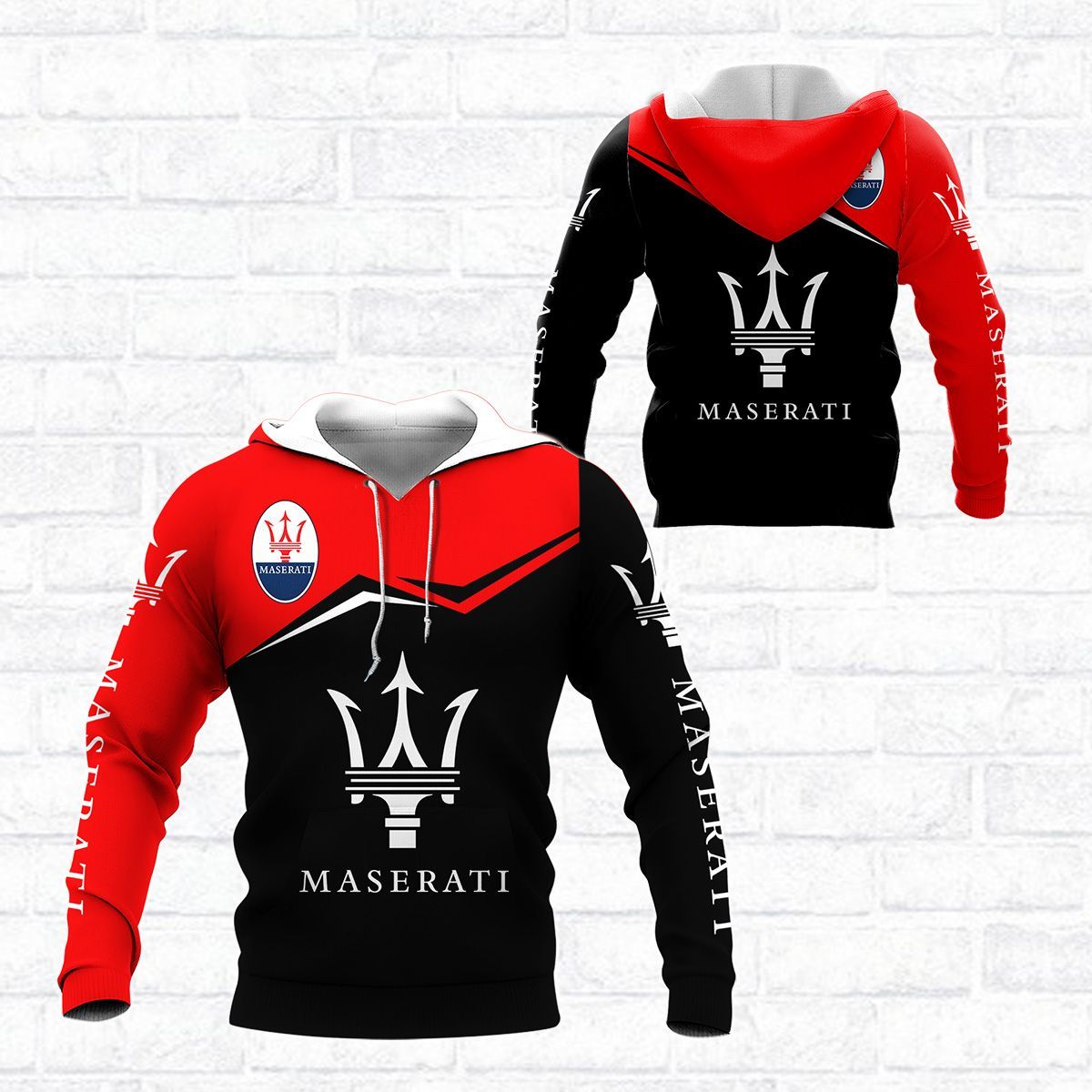 3D All Over Printed Maserati BDA-HL Shirts Ver1 (Red&Black)