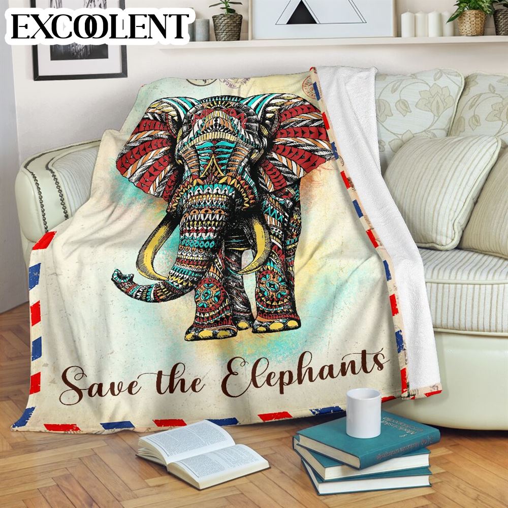 Save The Elephants Fleece Throw Blanket – Soft And Cozy Blanket – Weighted Blanket To Sleep