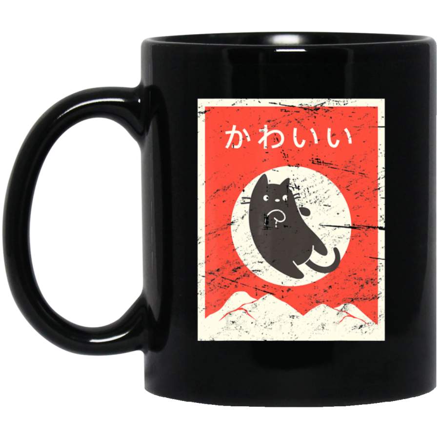 Vintage Japanese Cat  Kawaii  Anime Coffee Mug