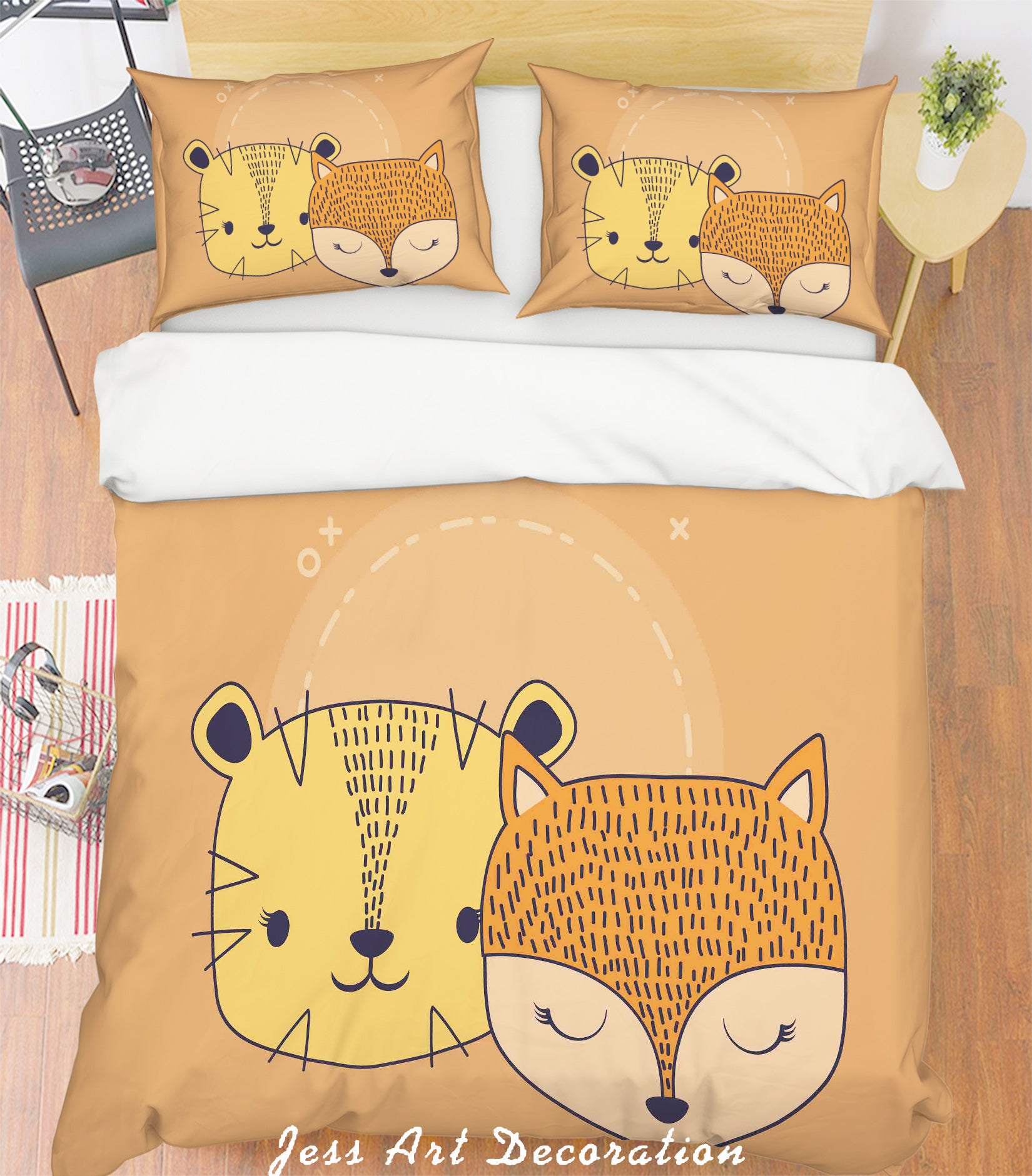 3D Cartoon Animals Quilt Cover Set Bedding Set Pillowcases  48