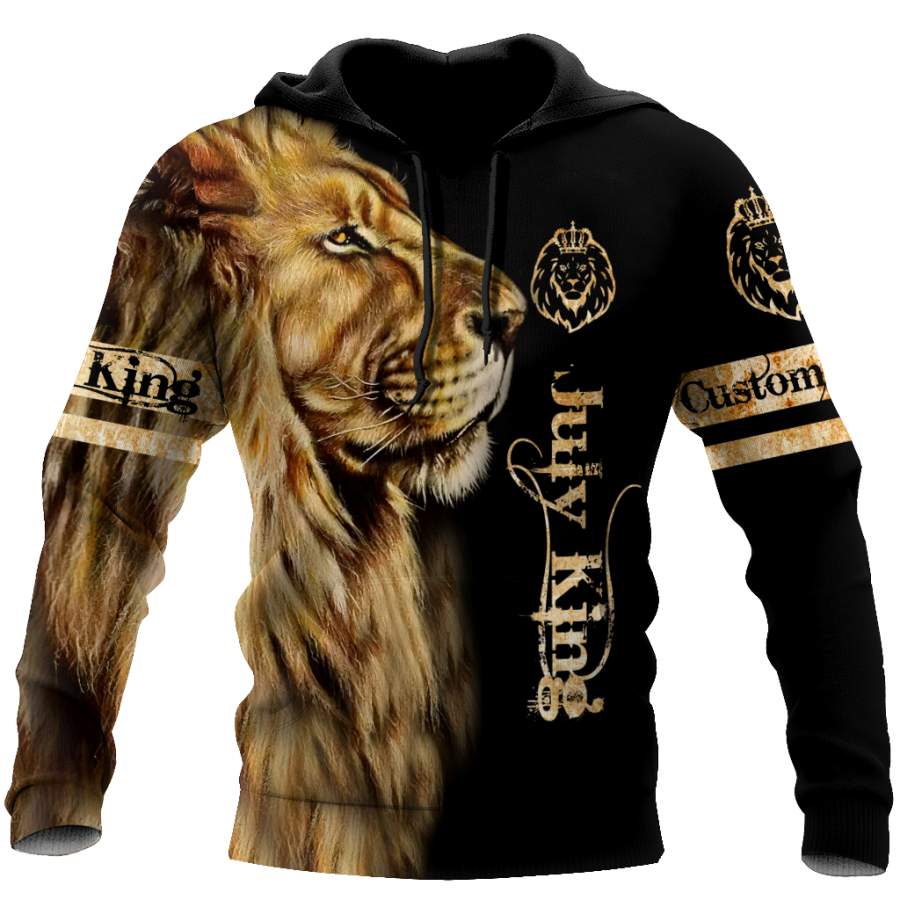 Custom Name July King Lion 3D All Over Printed Shirt for Men and Women