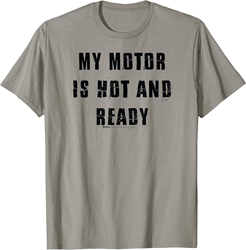 Vintage My Motor Is Hot Funny Mechanic Word Design T-Shirt