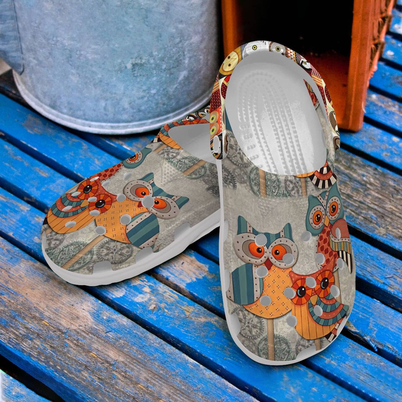 Owl Personalize Clog, Custom Name, Text, Fashion Style For Women, Men, Kid, Print 3D Three Owls