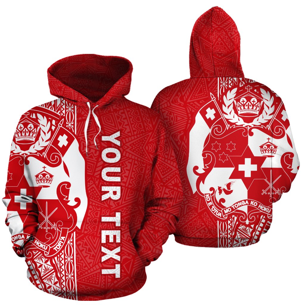 Tonga Personalised Custom Polynesian Hoodie – Red White Line – BN11