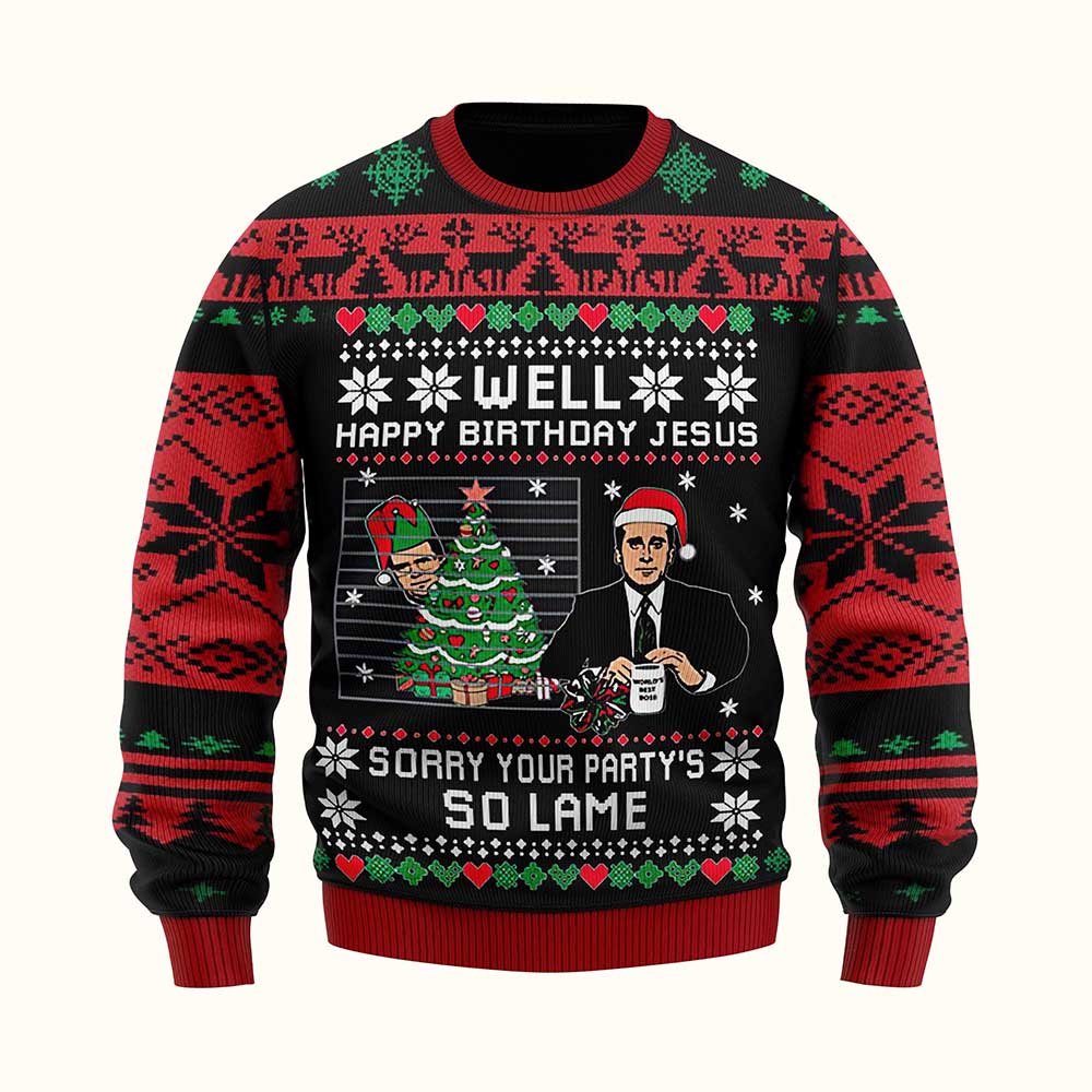 2021 Classic Ugly Sweater – Happy Birthday Jesus Sweater