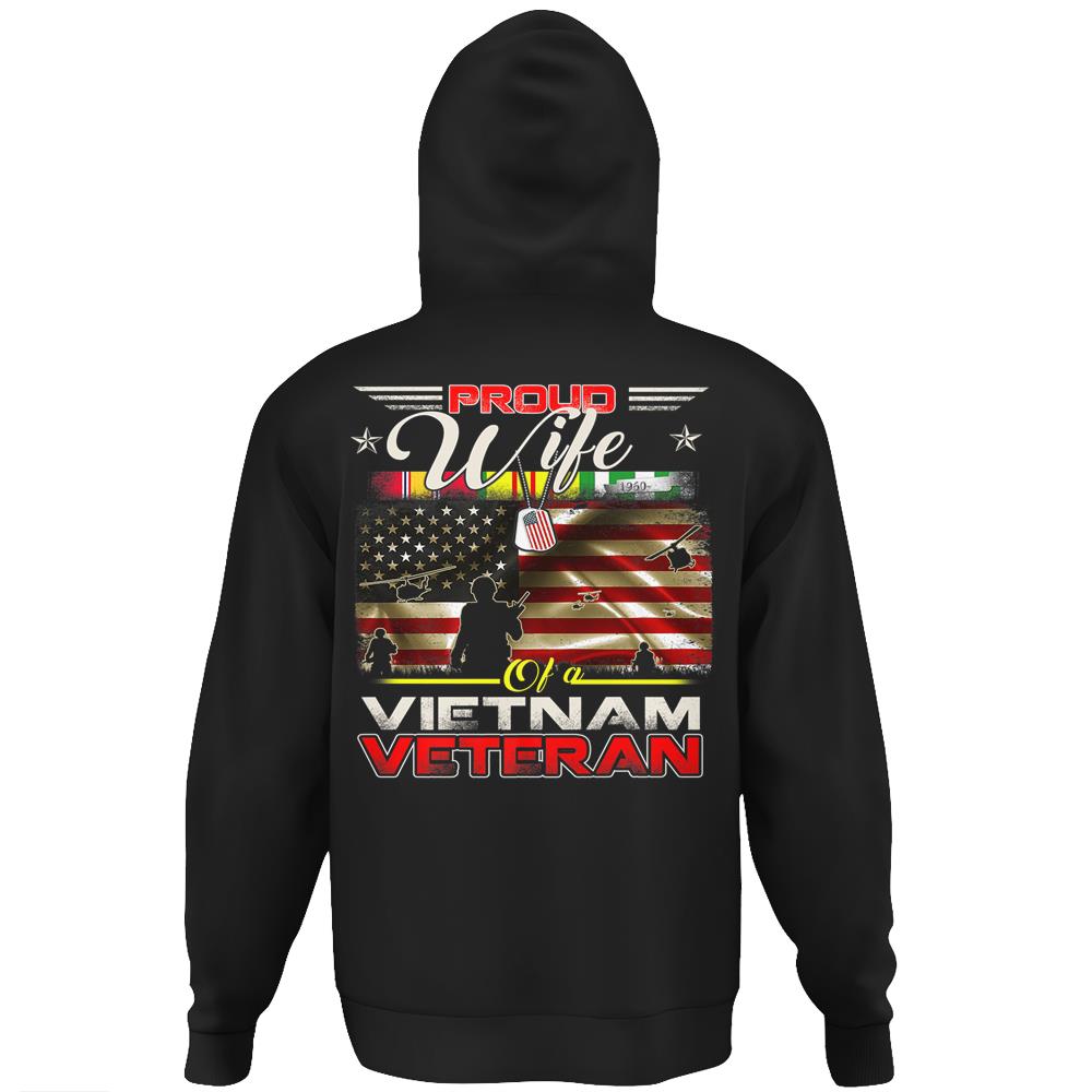 Proud Wife Of Vietnam Veteran Tshirt Gift For Women Hoodie Print On Back