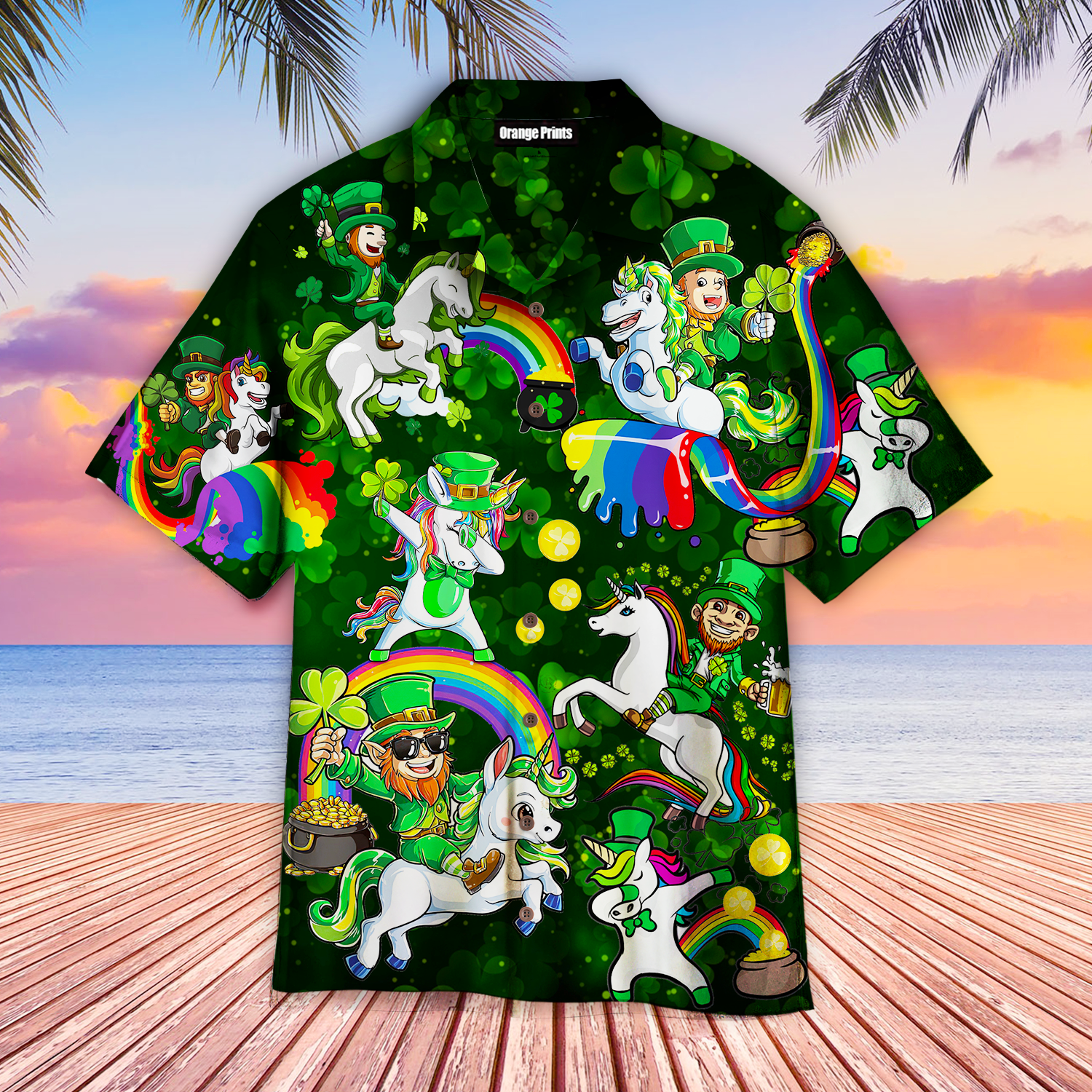 Leprechaun Ride An Unicorn St Patricks Day Hawaii Shirt For Men Women Ha82532