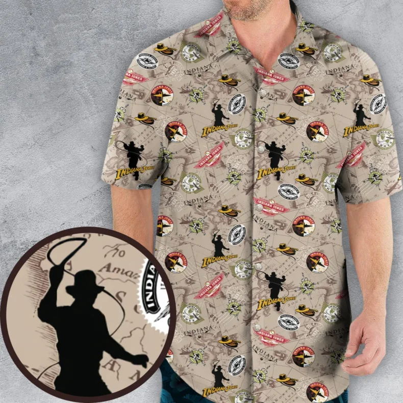 Indiana Jones Patterns Hawaiian Shirt
