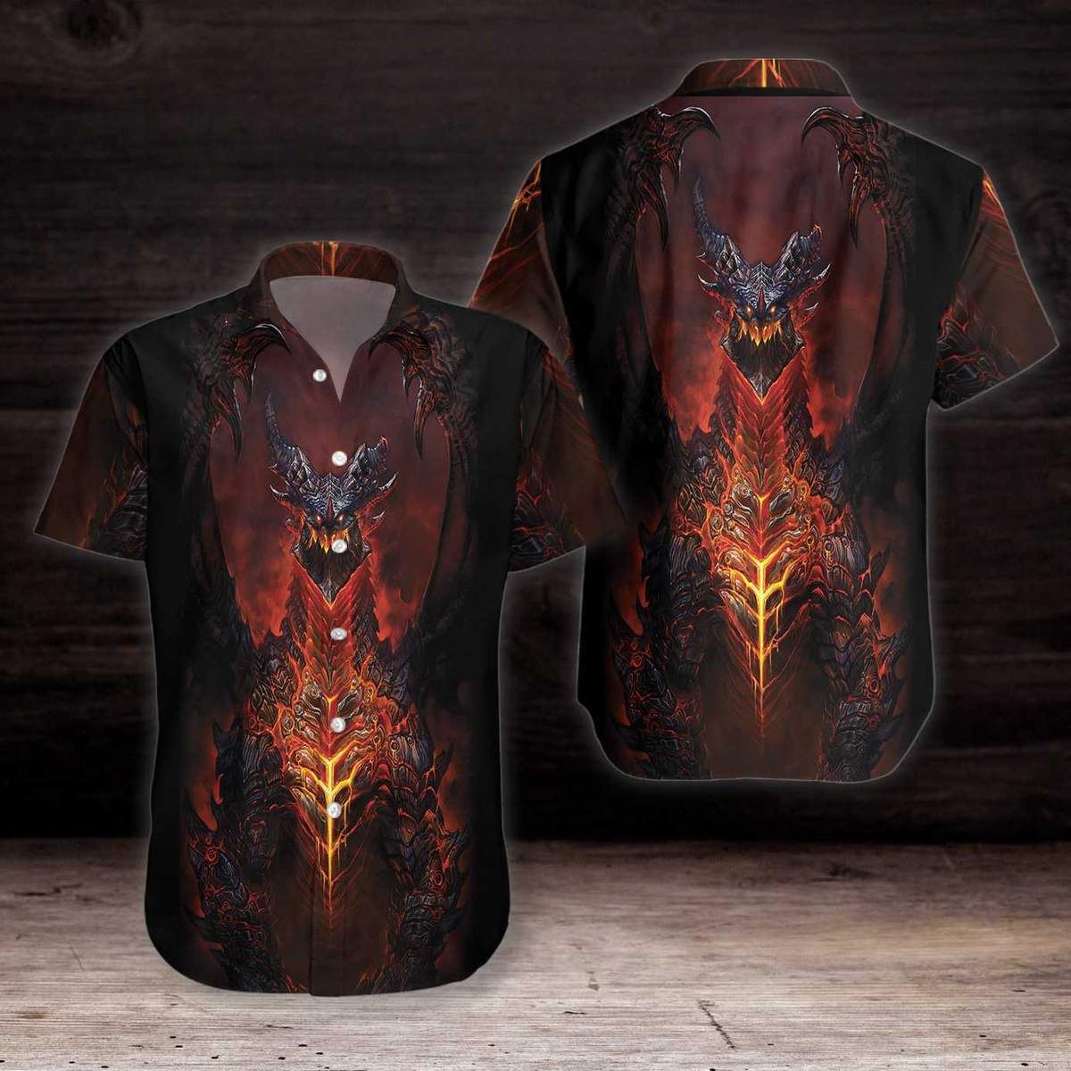 Volcanic Dragon Chest Hawaiian Shirt | Unisex | Adult | Hw4276