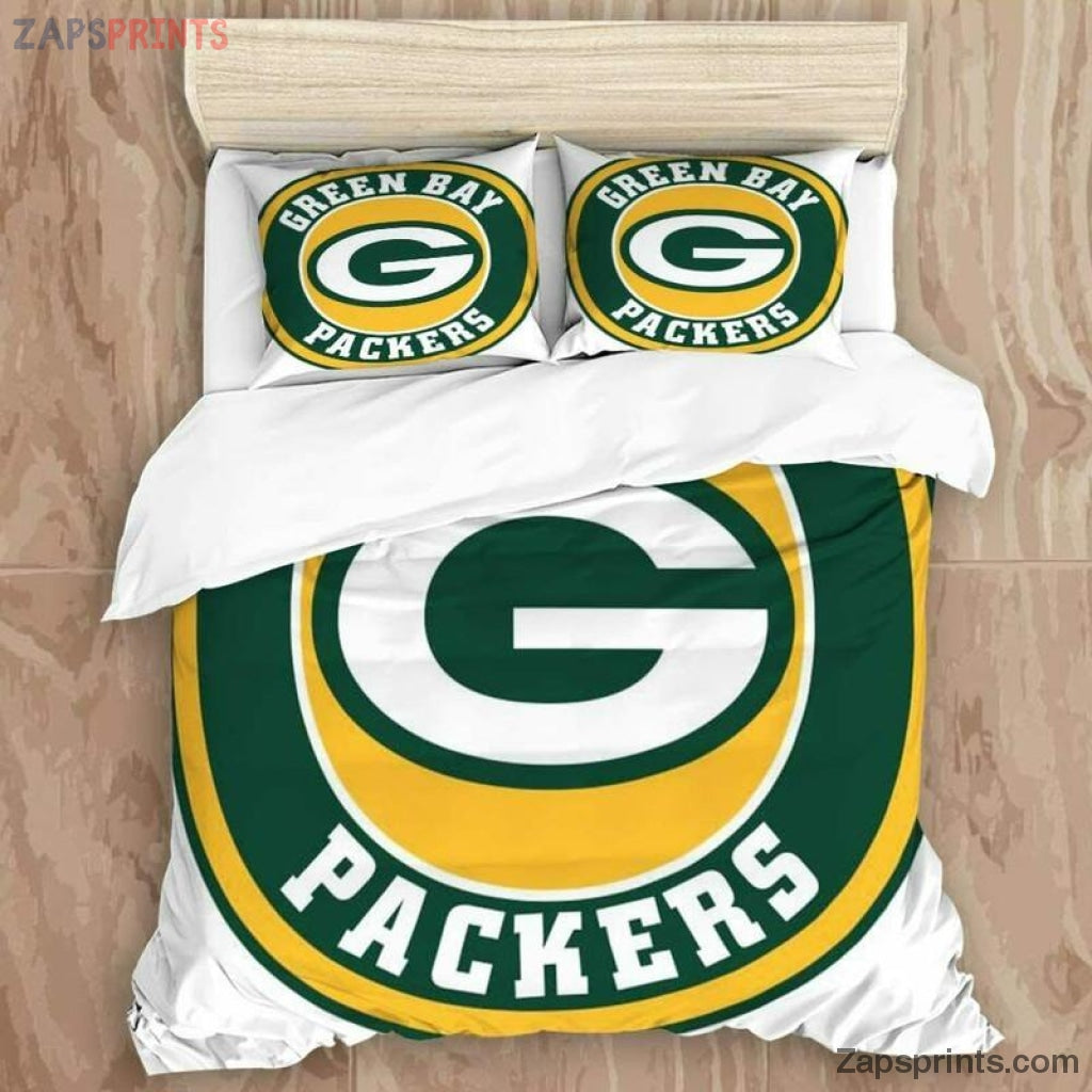 Green Bay Packers White Background V25 3D Printing Bedding Set Gift For Fan Football Lovers