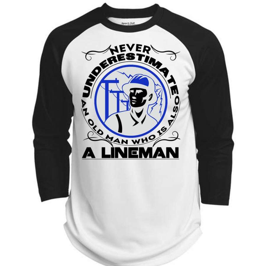 Old Man Who Is Also A Lineman T Shirt, I Love Lineman T Shirt, Awesome T-Shirts (Polyester Game Baseball Jersey)