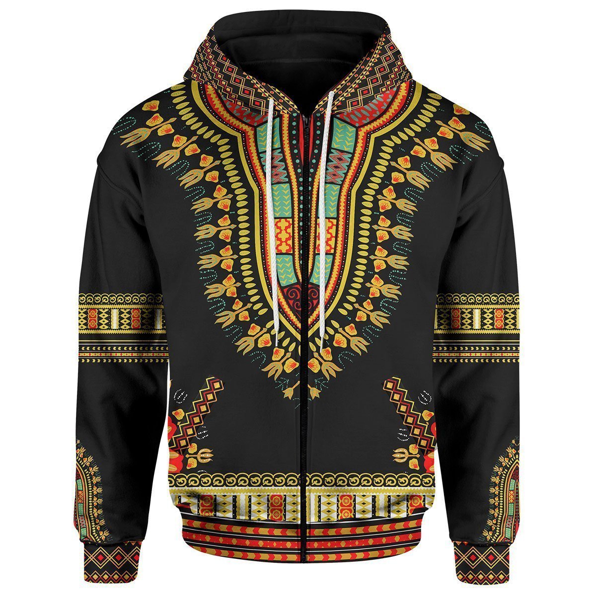 Greek Life Hoodie – Colorful Dashiki Zip Hoodie