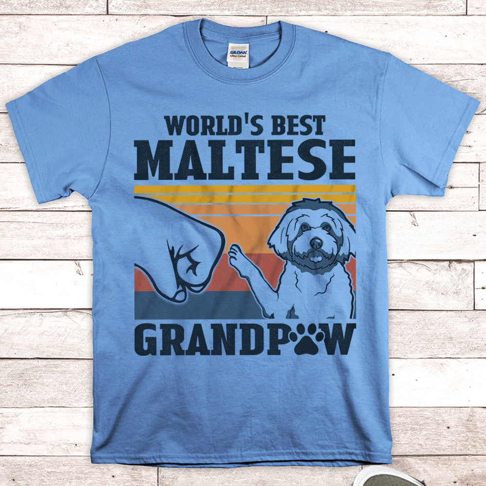 World’S Best Maltese Grandpaw Shirts Gift For Maltese Grandpa M0402 Nh95