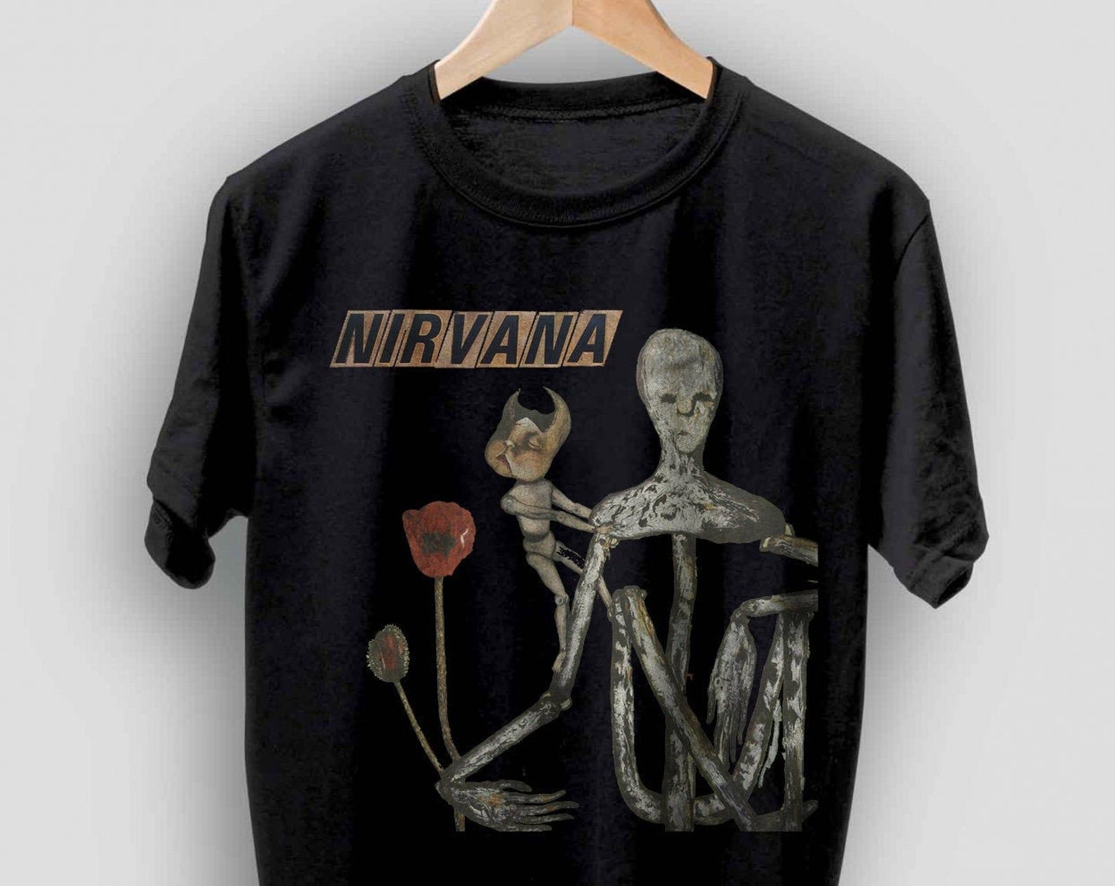 Vintage Nirvana T-Shirt Skeleton