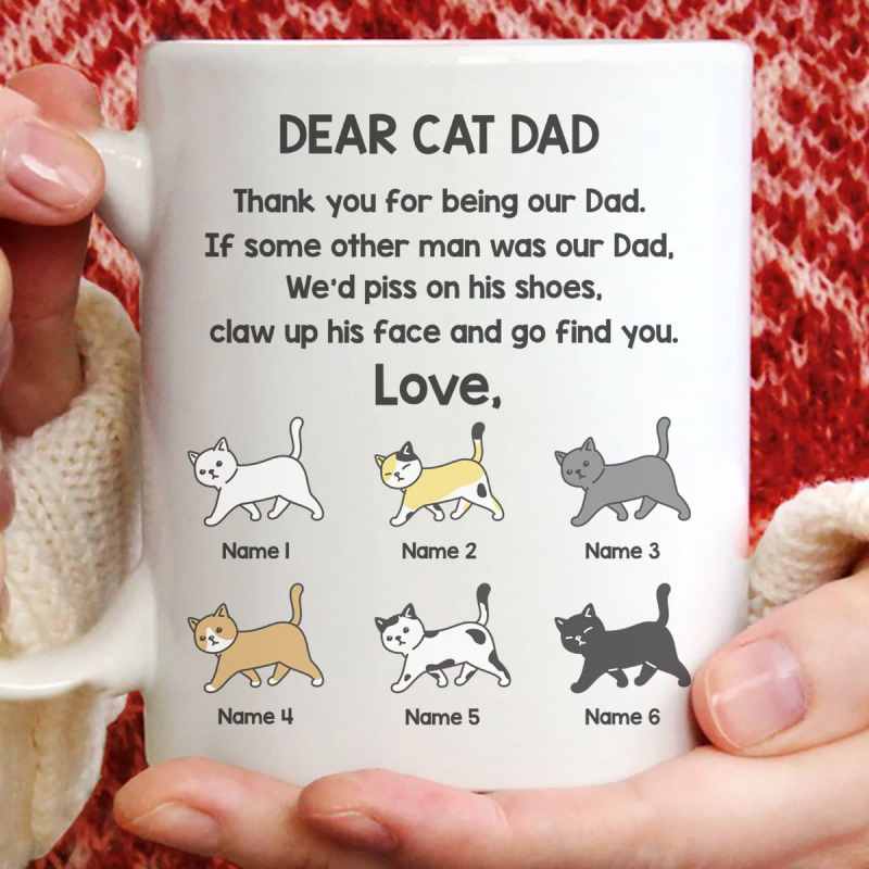 Dear Cat Dad Personalized Cat Dad Mug