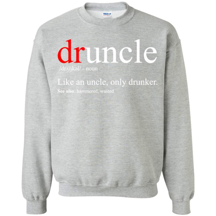 AGR Mens Druncle T-Shirt – Cool & Funny Uncle T-Shirt Crewneck Pullover Sweatshirt