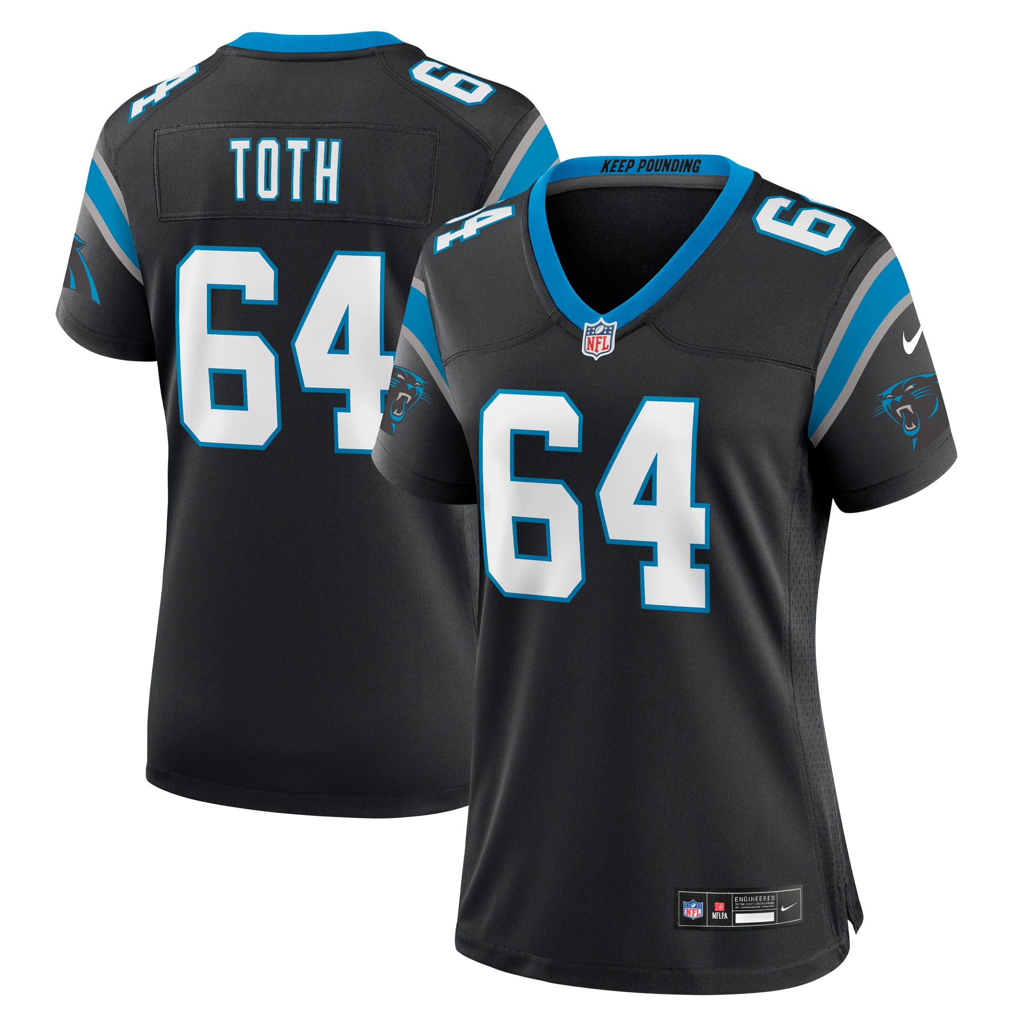 Women’s Carolina Panthers Brett Toth  Black  Game Jersey