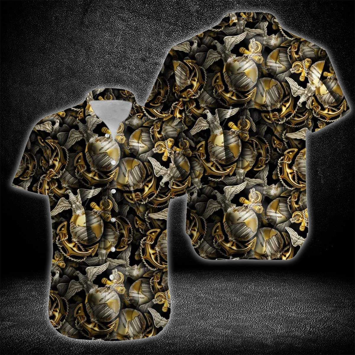 Veteran Marine Corps Anchor And Globe Hawaiian Shirt | For Men & Women | Adult | Hw8458