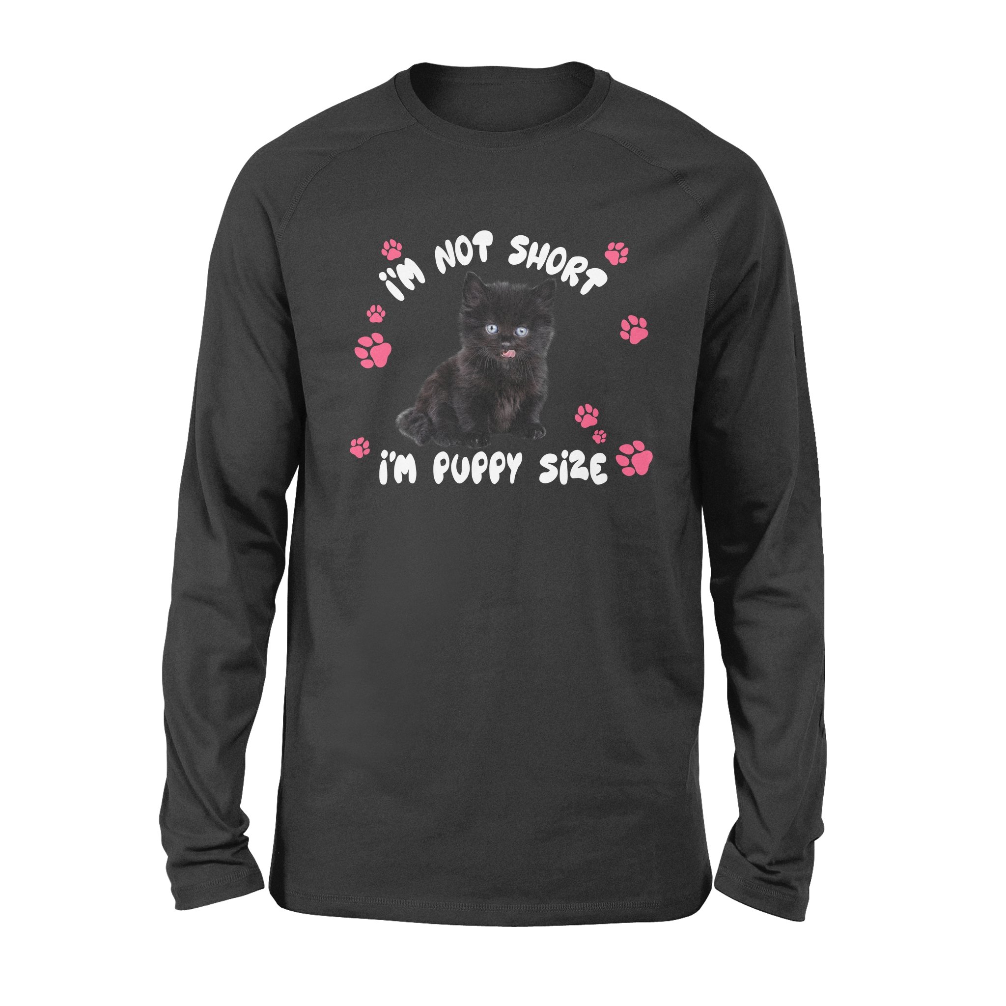 Puppy size black cat – Standard Long Sleeve – Gift for you, gift for her, gift for him, gift for cat lover