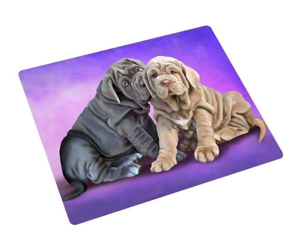 Neapolitan Mastiff Puppy The Tan One Dog Art Portrait Print Woven Throw Sherpa Plush Fleece Blanket