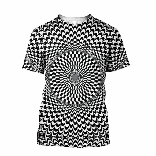 Hippie Black And White Illusion 3D All Over Printed Shirt For Hippie Lovers, Hippie Style 3D Shirts, Gift For Men And Women