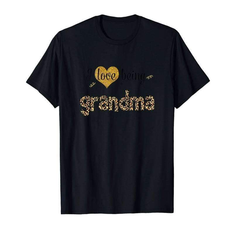 Womens I Love Being Grandma Leopard Tshirt Mother’s Day Gifts T-shirt