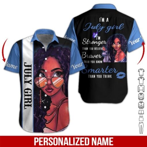 July Girl Custom Name Aloha Hawaii Shirts For Men Women Ha2011